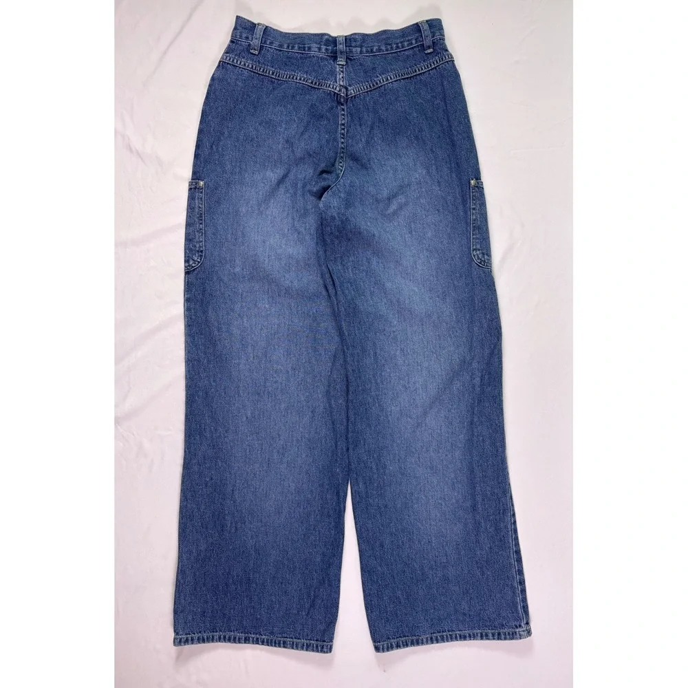Vintage Y2K Xhilaration Carpenter Jeans Women Size 7 Wide Leg Utility Cargo